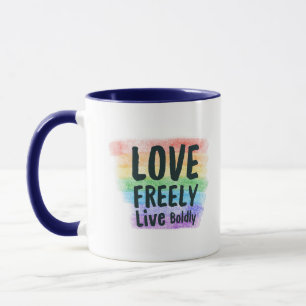 LGBTQ+ Pride Kaffeetasse Lebendiger Regenbogen Lie