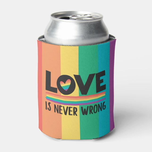 LGBTQ Pride-Liebe ist nie falsch Dosenkühler (Kanne Vorderseite)