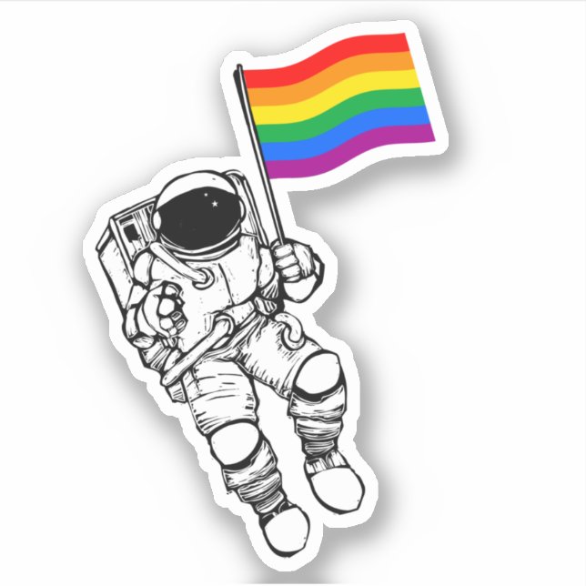 LGBTQ Pride Moonman Aufkleber (Vorderseite)