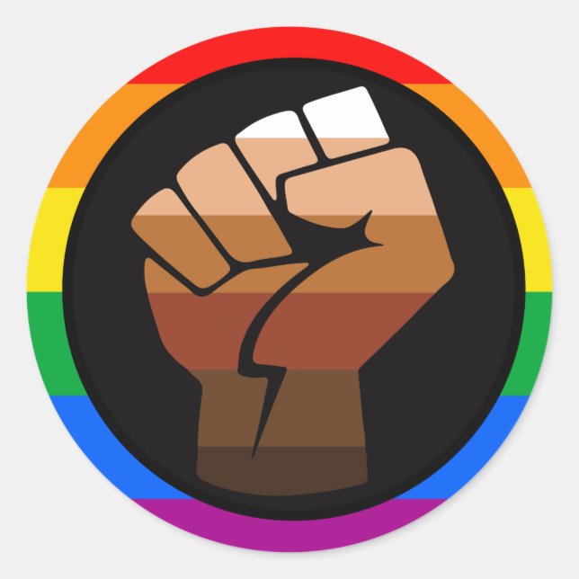 LGBTQ-PRIDE (POC-Fistrate) Runder Aufkleber (Vorderseite)