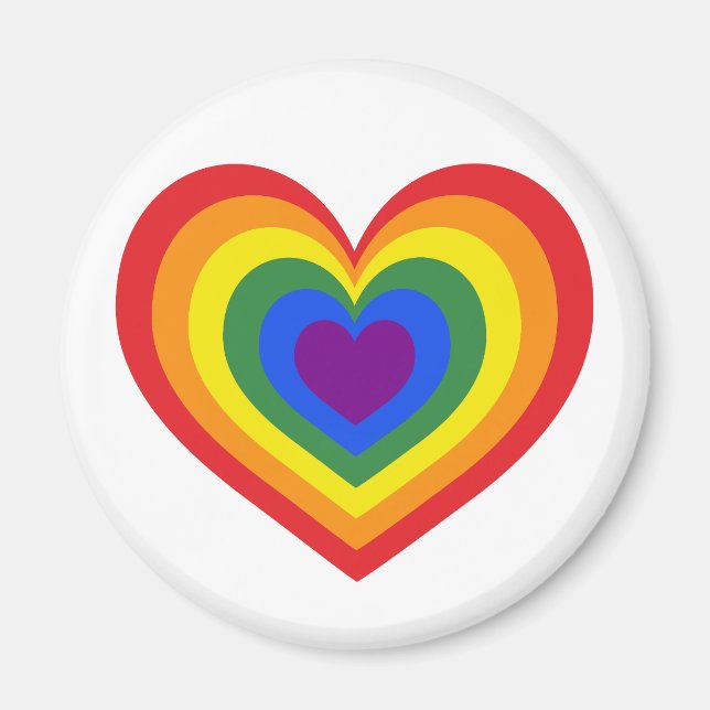 LGBTQ Pride Rainbow Heart Magnet (Vorne)