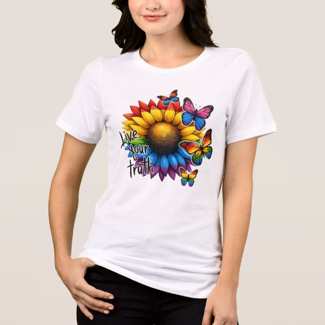 LGBTQ PRIDE RAINBOW LIEBE UND UNTERSTÜTZUNG Tri-Blend SHIRT (Vorderseite)