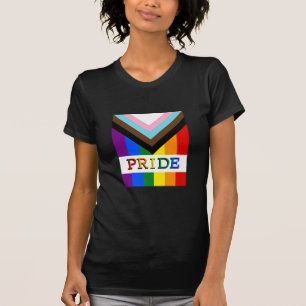 LGBTQ & Pride - Rainbow Progress Flag Lady fashion T-Shirt
