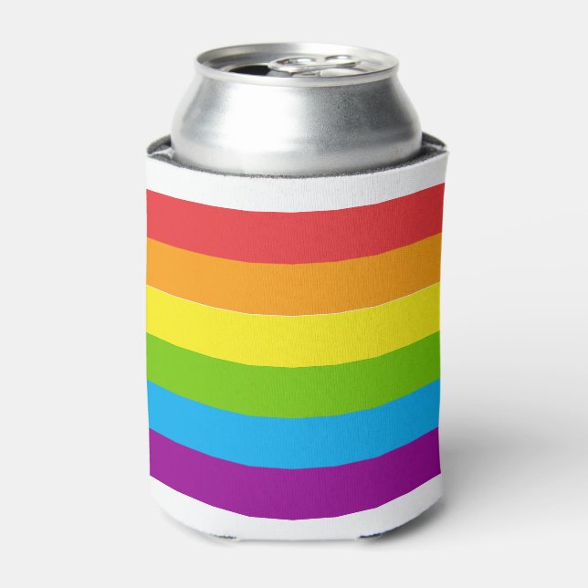 LGBTQ PRIDE Regenbogenstreifen Dosenkühler (Kanne Vorderseite)