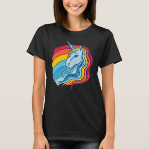 Lgbtq Pride Retro Rainbow Unicorn T-Shirt