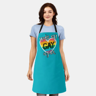 LGBTQ Pride selbstironische Regenbogenflagge blau Schürze