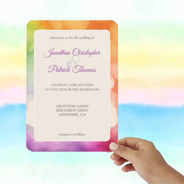 LGBTQ Pride Wedding Liebe ist Liebe Rainbow Einladung (Von Creator hochgeladen)