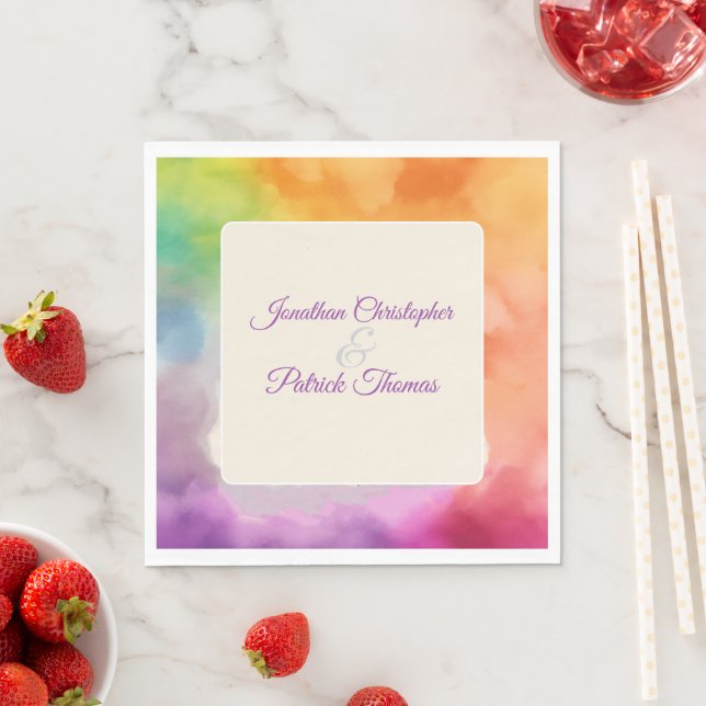 LGBTQ Pride Wedding Liebe ist Liebe Rainbow Serviette (Beispiel)