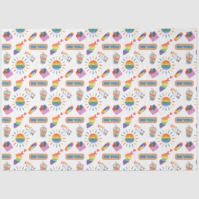 LGBTQ+ Prix Liebe ist Liebe Wrapping Tissue Paper Seidenpapier (Vorderseite)