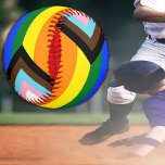 LGBTQ & Prix - Rainbow Progress Flag /sports Baseball<br><div class="desc">Baseball Ball: Die Regenbogenflagge und die "Progress"-Variante fügen einen Zickzack entlang des Hüftgeländes hinzu, der schwarze, braune, hellblaue, rosa und weiße Streifen aufweist, um diese Gemeinschaften (marginalisierte Farbmenschen, TransIndividuen, HIV/AIDS-Bewohner und verloren gegangene Menschen) an die Spitze zu bringen; "Der Pfeil zeigt auf, dass Fortschritt nach vorn geht, während er am...</div>