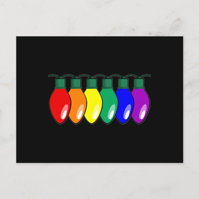 LGBTQ Prix Weihnachtsbeleuchtung Postkarte (Vorderseite)
