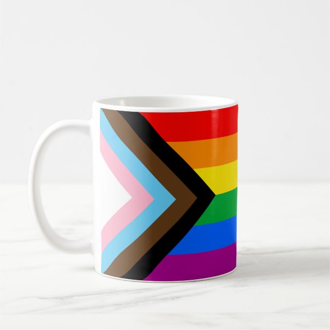 LGBTQ+ Progrès Fierté Drapeau Café Mug (Gauche)