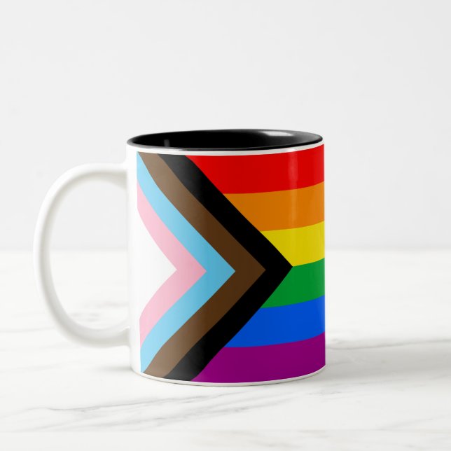LGBTQ+ Progrès Fierté Drapeau Café Mug (Gauche)