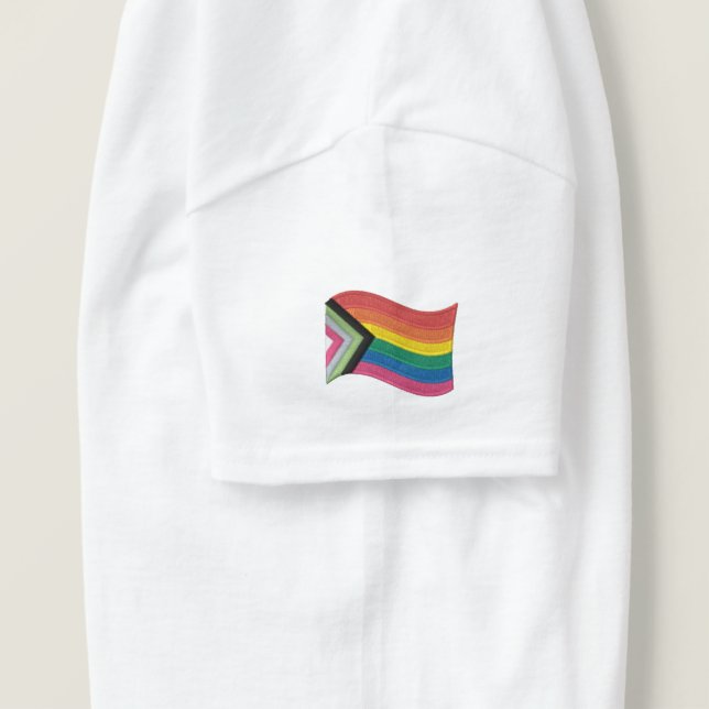 LGBTQ+-Progress-Druckflagge Embromiertes Shirt (Design Rechts)