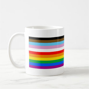 LGBTQ+ Progress-Flag- Streifen Kaffeetasse