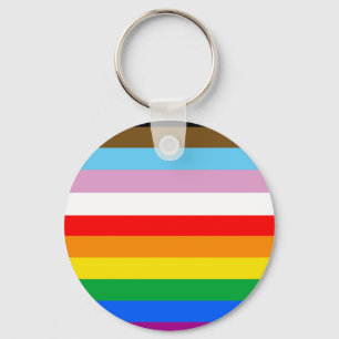 LGBTQ+ Progress-Flag- Streifen Schlüsselanhänger