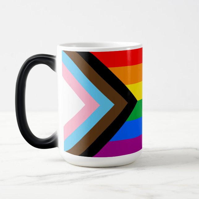 LGBTQ+ Progress-Flag-Tasse für Kaffee Verwandlungstasse (Links)