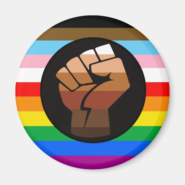 LGBTQ+ PROGRESS POC-Prix-Flag Magnet (Vorne)