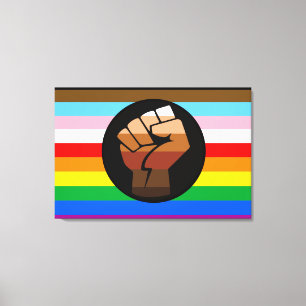 LGBTQ+ Progress POC Stolzflagge Leinwanddruck