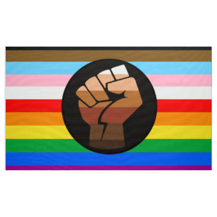 LGBTQ+ Progress POC Stolzflagge Stoff