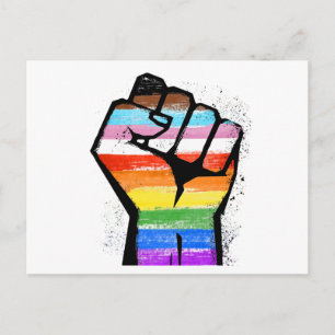 LGBTQ PROGRESS PRIDE FAUST POSTKARTE