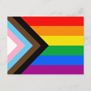 LGBTQ+ Progress Pride-Flagge Postkarte