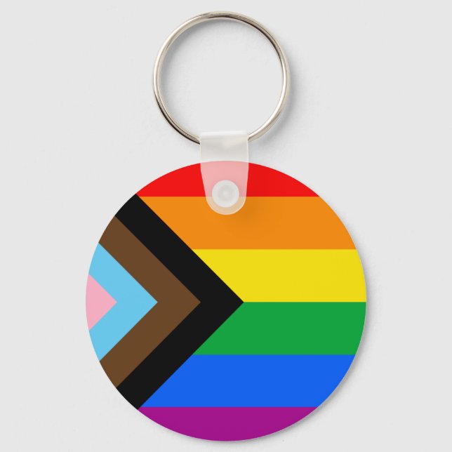 LGBTQ+ Progress Pride-Flagge Schlüsselanhänger (Vorderseite)