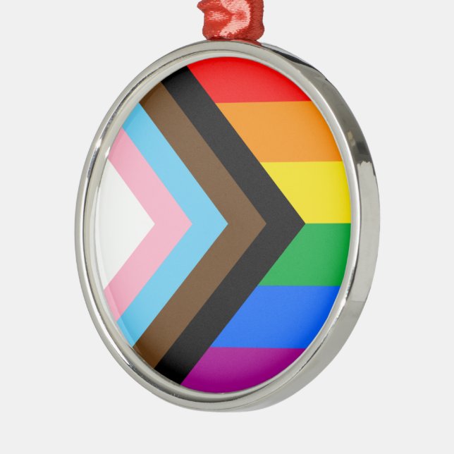 LGBTQ+ Progress Pride Ornament Aus Metall (Links)