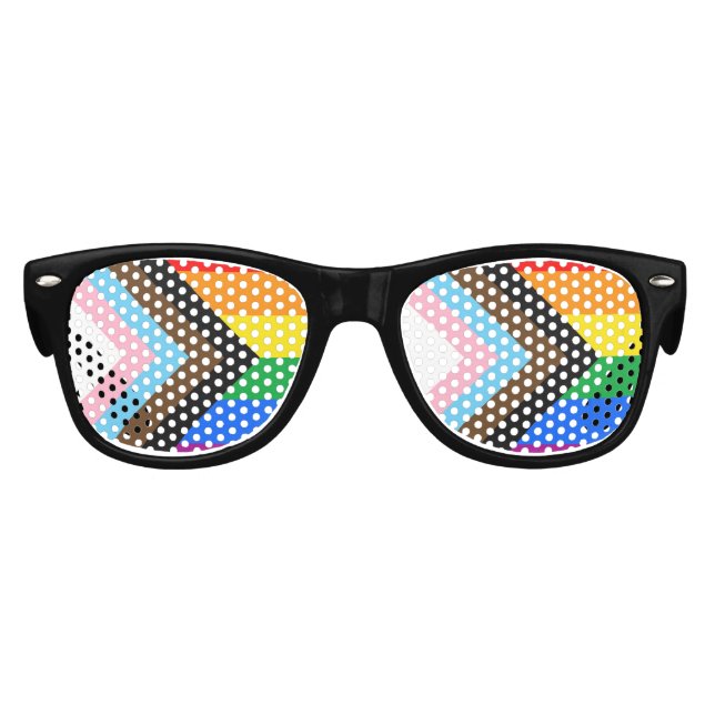 LGBTQ+ Progress Pride Partybrille (Vorderseite)