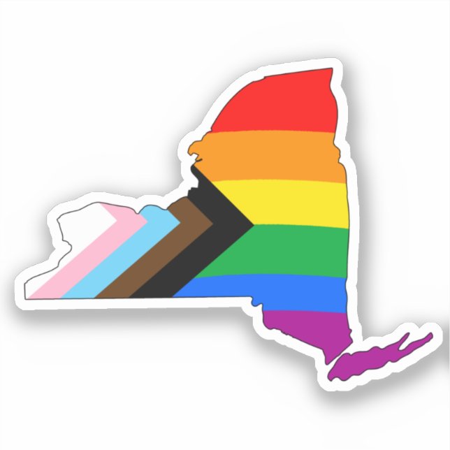 LGBTQ-Progress-Prix des New Yorker Staatsstolzes Aufkleber (Vorderseite)
