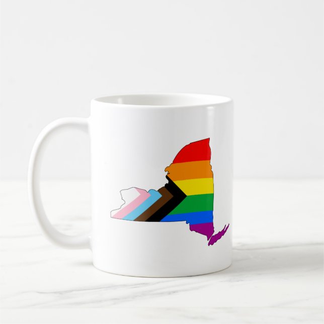 LGBTQ-Progress-Prix des New Yorker Staatsstolzes Kaffeetasse (Links)
