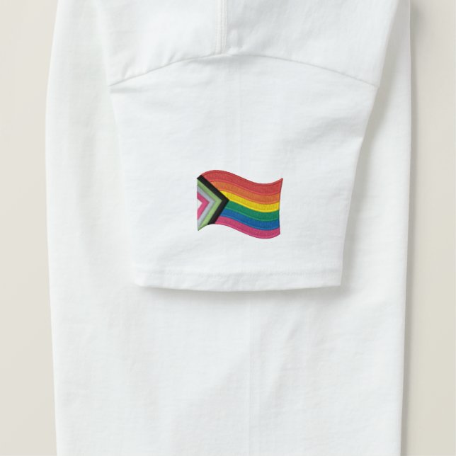 LGBTQ+-Progress-Prix-Flag bestickter T - Shirt (Design Rechts)