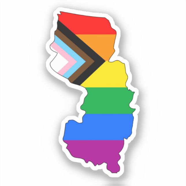 LGBTQ-Progress-Prix für den Staatsstolz New Jersey Aufkleber (Vorderseite)