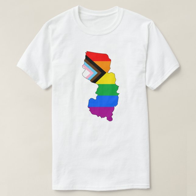LGBTQ-Progress-Prix für den Staatsstolz New Jersey T-Shirt (Design vorne)