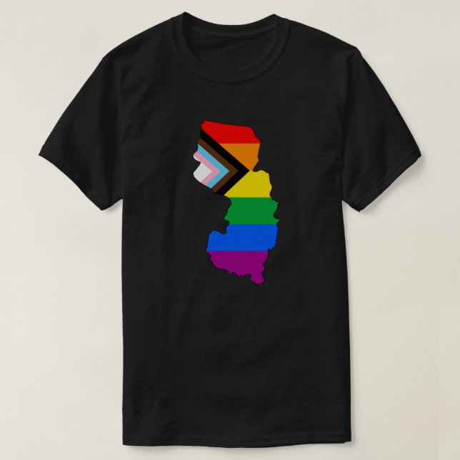 LGBTQ-Progress-Prix für den Staatsstolz New Jersey T-Shirt (Design vorne)