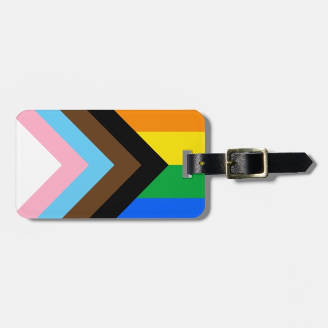 LGBTQ+ Progress Stolz Gepäckanhänger (Vorderseite horizontal)