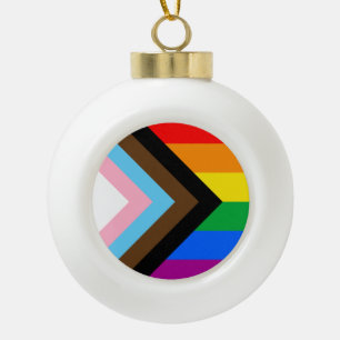 LGBTQ+ Progress Stolz Keramik Kugel-Ornament