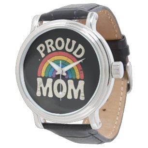 LGBTQ Proud Mama Gay Pride Rainbow Mother Day Armbanduhr