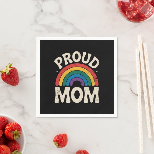 LGBTQ Proud Mama Gay Pride Rainbow Mother Day Serviette (Beispiel)