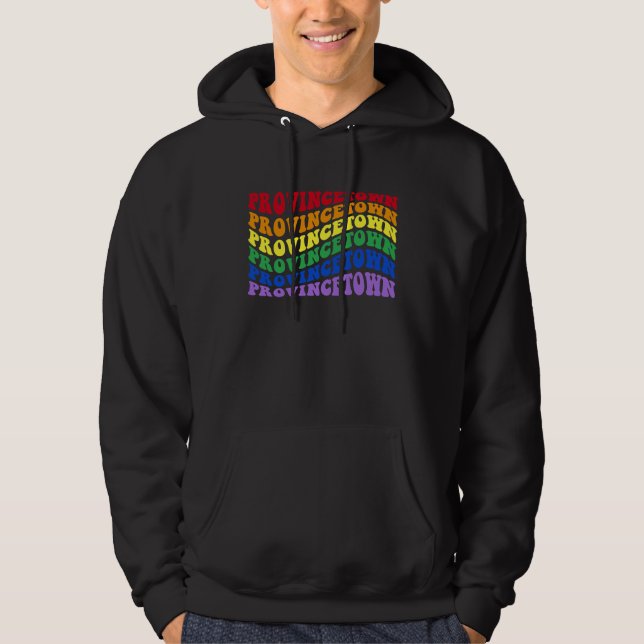 LGBTQ Provincetown Cape Cod Gay Pride LGBT Rainbow Hoodie (Vorderseite)