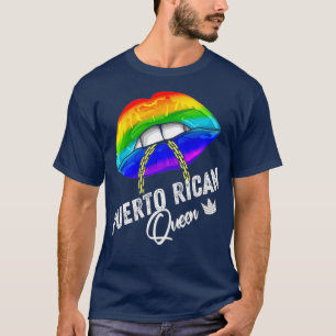 LGBTQ Puerto Rico Königin Lips Kette Gay Puerto T-Shirt
