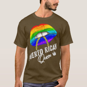 LGBTQ Puerto Rico Königin Lips Kette Gay Puerto T-Shirt
