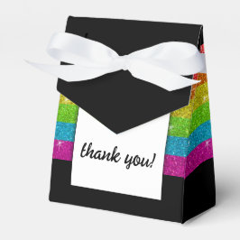 LGBTQ Rainbow Black Chic Modern Wedding Glitzer Geschenkschachtel