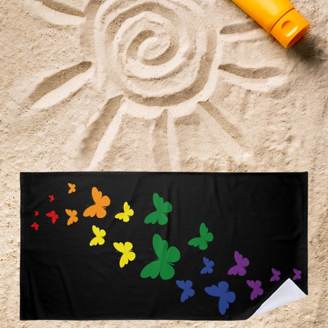 LGBTQ Rainbow Butterfly Trail Strandtuch (Von Creator hochgeladen)