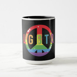 LGBTQ - Rainbow-farbenes Friedenssymbol Tasse