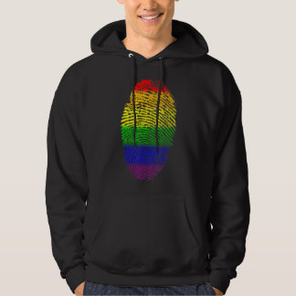 Lgbtq Rainbow Flag Fingerprint Gay Pride Month Lgb Hoodie