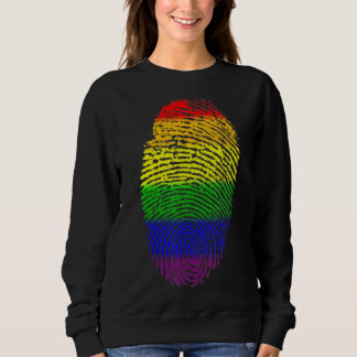 Lgbtq Rainbow Flag Fingerprint Gay Pride Month Lgb Sweatshirt