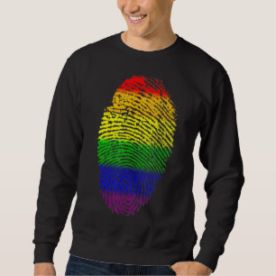 Lgbtq Rainbow Flag Fingerprint Gay Pride Month Lgb Sweatshirt