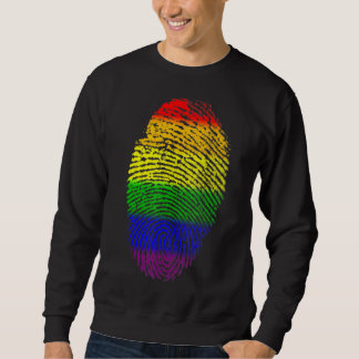 Lgbtq Rainbow Flag Fingerprint Gay Pride Month Lgb Sweatshirt