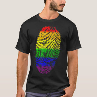 Lgbtq Rainbow Flag Fingerprint Gay Pride Month Lgb T-Shirt